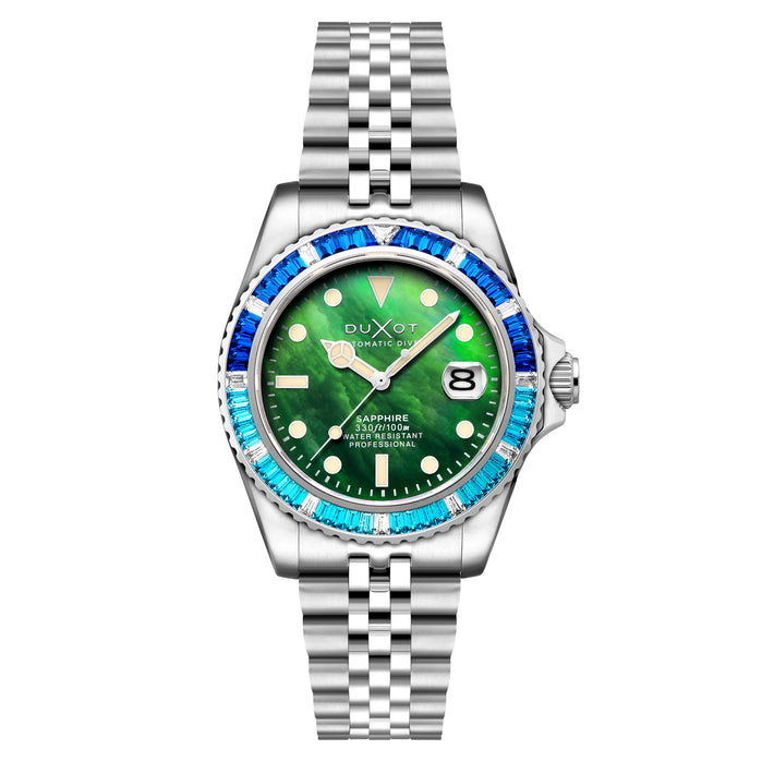 Duxot Atlantica 40 Rainbow Automatic Green Mother of Pearl angled shot picture
