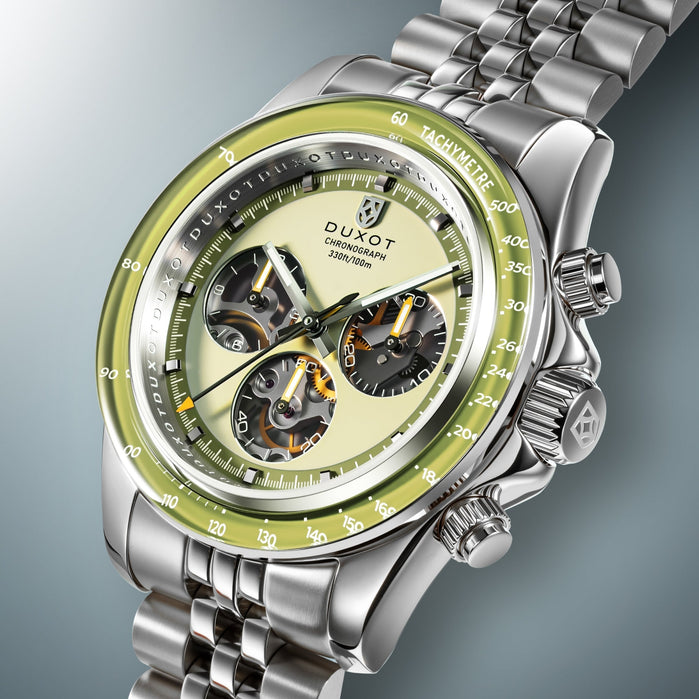 Duxot Accelero Automatic Chronograph Luminara Limited Edition Dusk Harmony angled shot picture