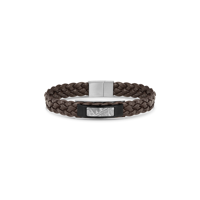 Duxot Accelero Leather Bracelet Gun Metal Meteorite angled shot picture