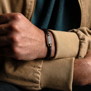 Duxot Vezeto Leather Bracelet Black Meteorite