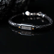 Duxot Vezeto Leather Bracelet Black Meteorite