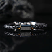 Duxot Vezeto Leather Bracelet Black Meteorite