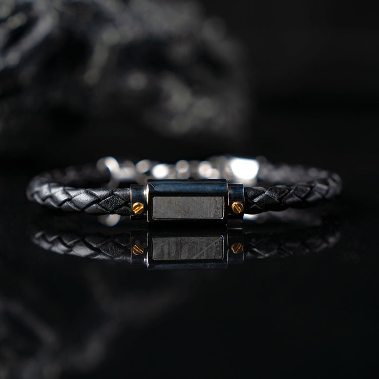 Duxot Vezeto Leather Bracelet Black Meteorite