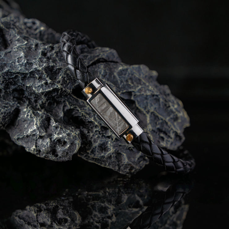 Duxot Vezeto Leather Bracelet Black Meteorite