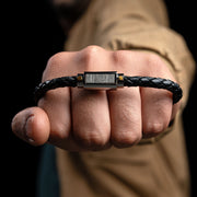 Duxot Vezeto Leather Bracelet Black Meteorite