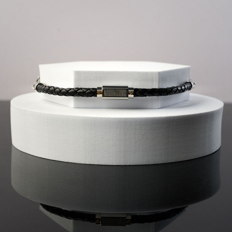 Duxot Vezeto Leather Bracelet Black Meteorite