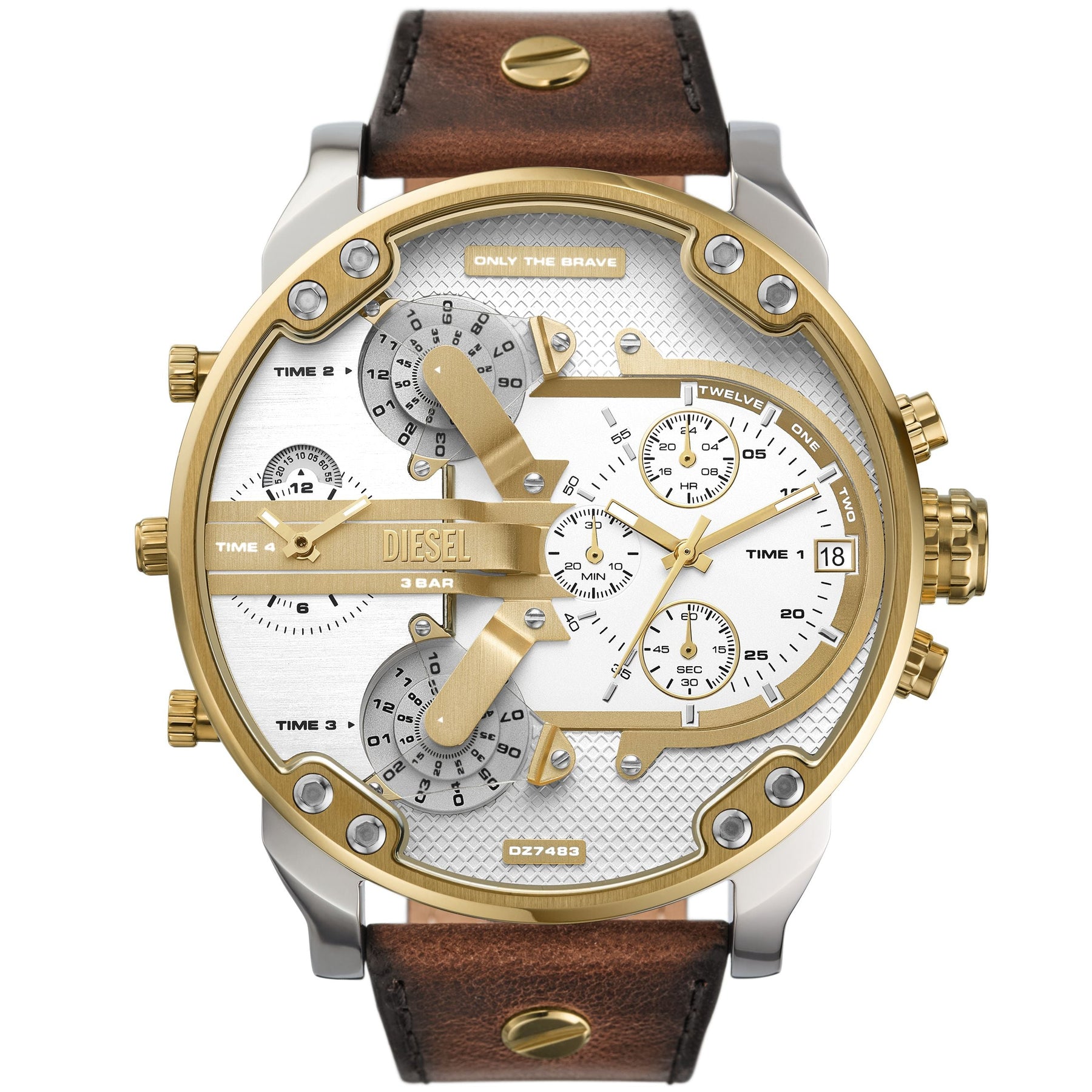 Diesel Mr. Daddy 2.0 Chrono Silver Brown Gold | Watches.com