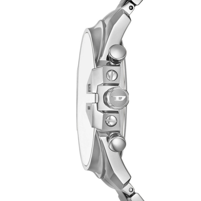 Diesel Mega Chief Slim Chrono Silver Black SS angled shot picture