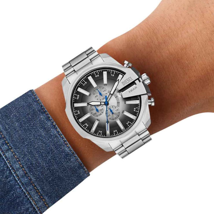 Diesel Mega Chief Slim Chrono Silver Black SS