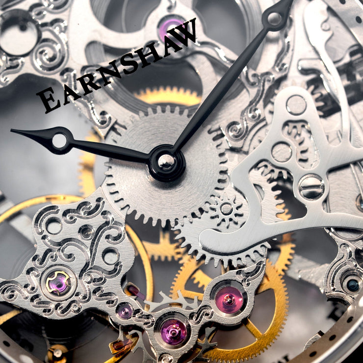 Thomas Earnshaw Bauer Mechanical Skeleton Silvered Steel
