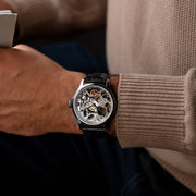 Thomas Earnshaw Bauer Mechanical Skeleton Silvered Steel