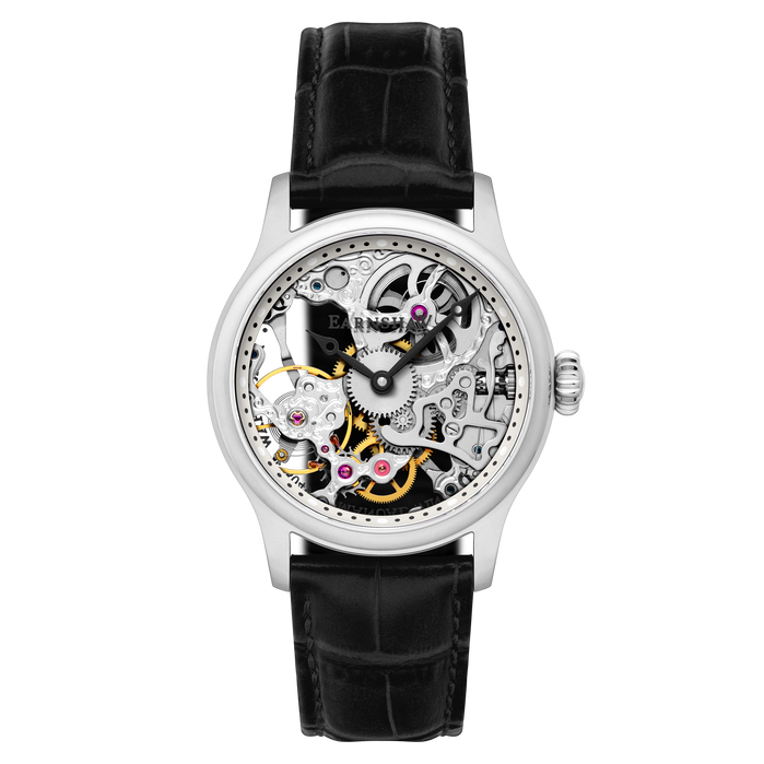 Thomas Earnshaw Bauer Mechanical Skeleton Silvered Steel angled shot picture