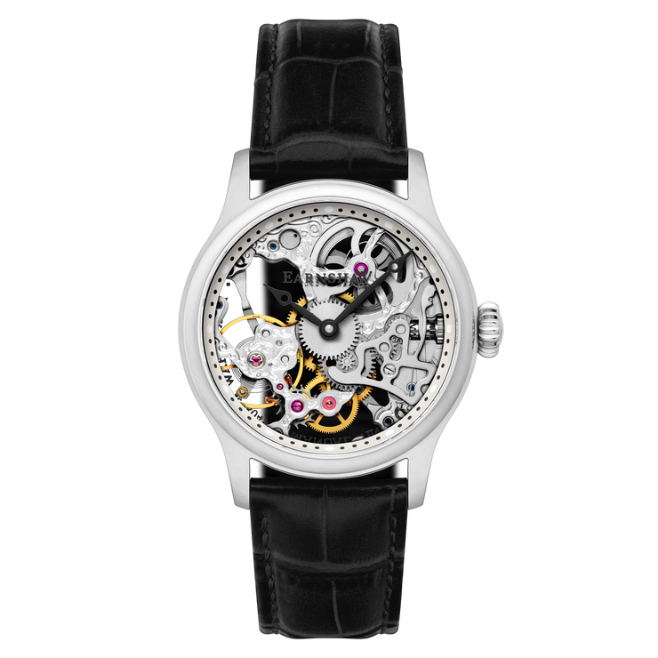 Thomas Earnshaw Bauer Mechanical Skeleton Silvered Steel