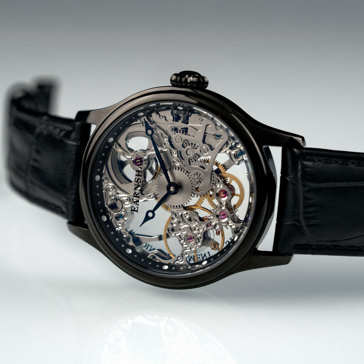 Thomas Earnshaw Bauer Mechanical Skeleton Coal Black