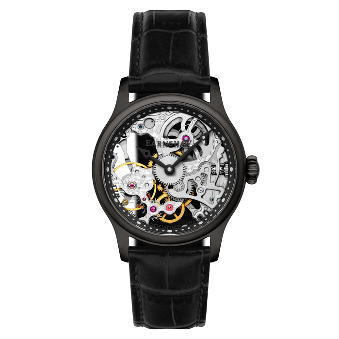 Thomas Earnshaw Bauer Mechanical Skeleton Coal Black angled shot picture