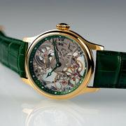 Thomas Earnshaw Bauer Mechanical Skeleton Gold Green