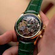 Thomas Earnshaw Bauer Mechanical Skeleton Gold Green