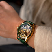 Thomas Earnshaw Bauer Mechanical Skeleton Gold Green