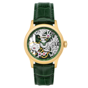Thomas Earnshaw Bauer Mechanical Skeleton Gold Green