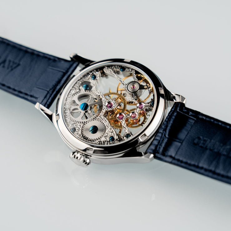 Thomas Earnshaw Bauer Mechanical Skeleton Clear Blue