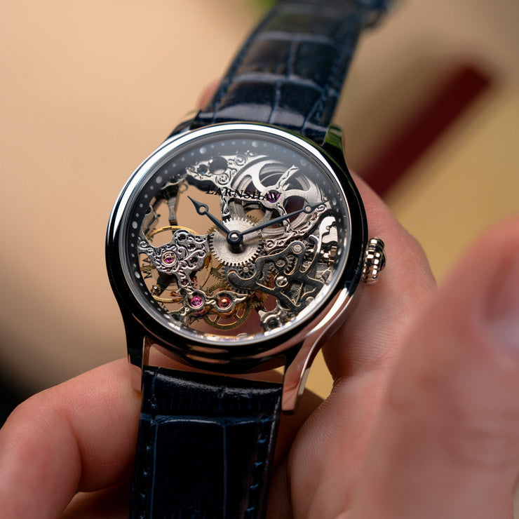 Thomas Earnshaw Bauer Mechanical Skeleton Clear Blue