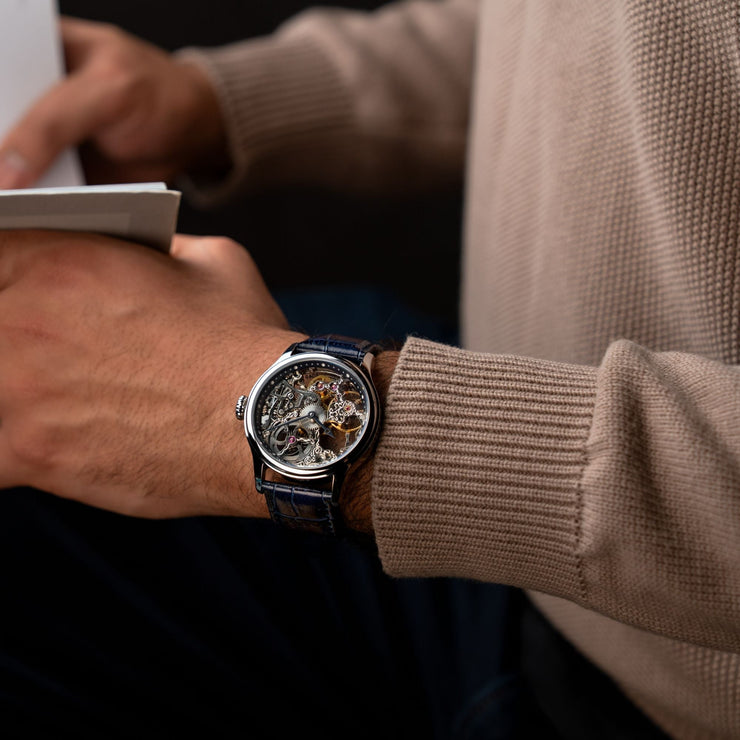 Thomas Earnshaw Bauer Mechanical Skeleton Clear Blue