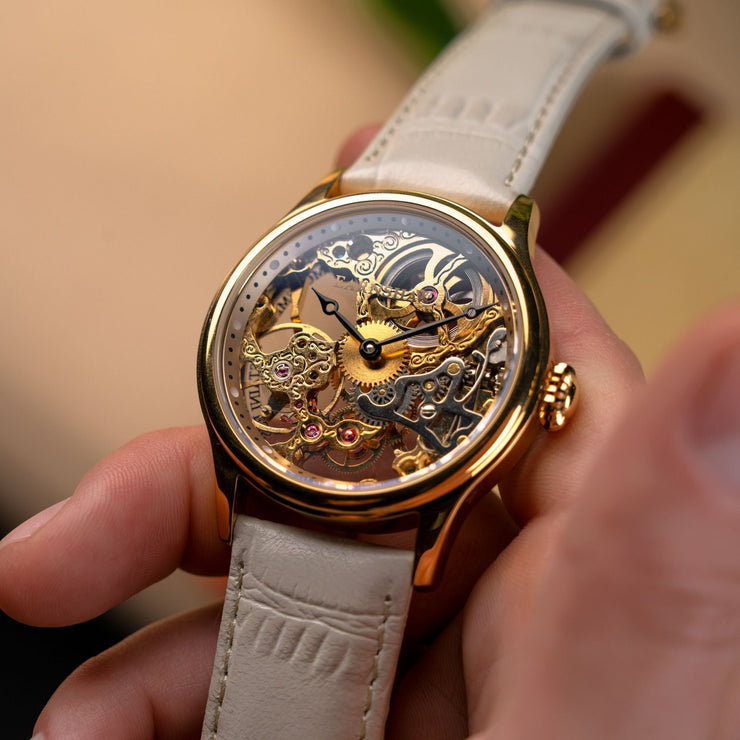 Thomas Earnshaw Bauer Mechanical Skeleton Sandy Gold