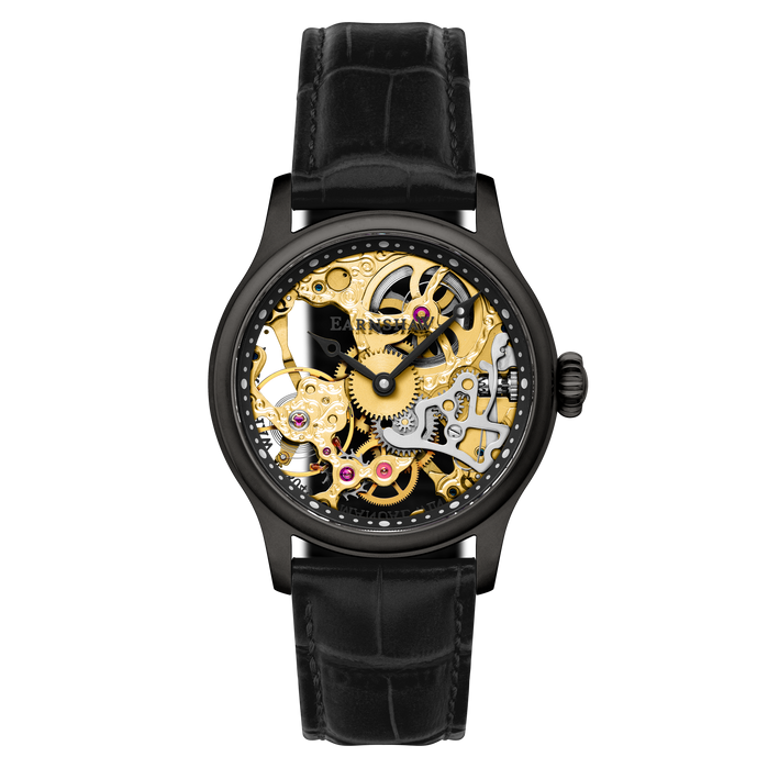 Thomas Earnshaw Bauer Mechanical Skeleton Black angled shot picture