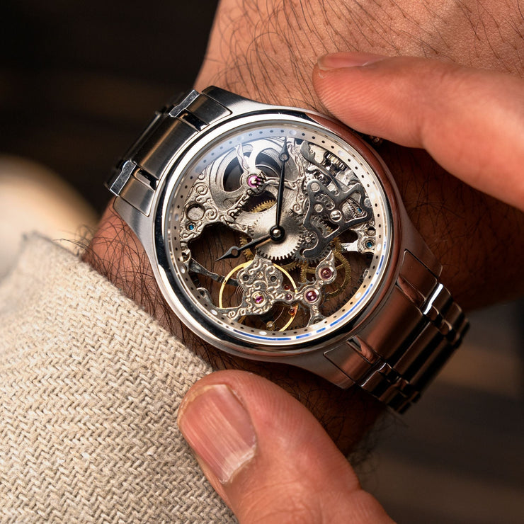Thomas Earnshaw Bauer Mechanical Skeleton Pure Steel