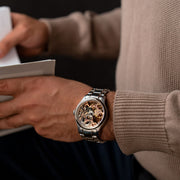 Thomas Earnshaw Bauer Mechanical Skeleton Steel Rose Gold