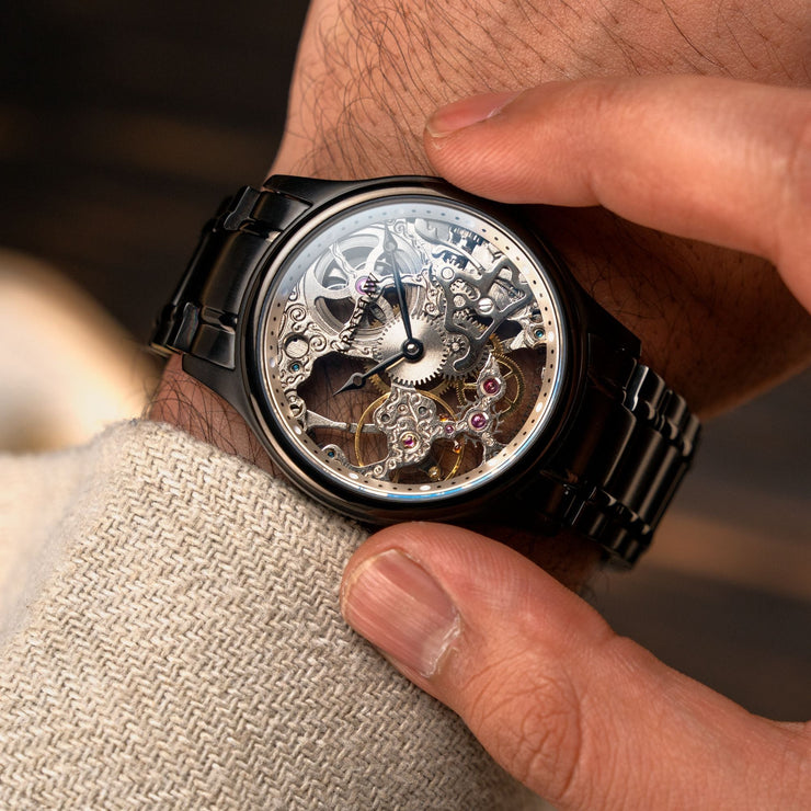 Thomas Earnshaw Bauer Mechanical Skeleton Midnight Steel