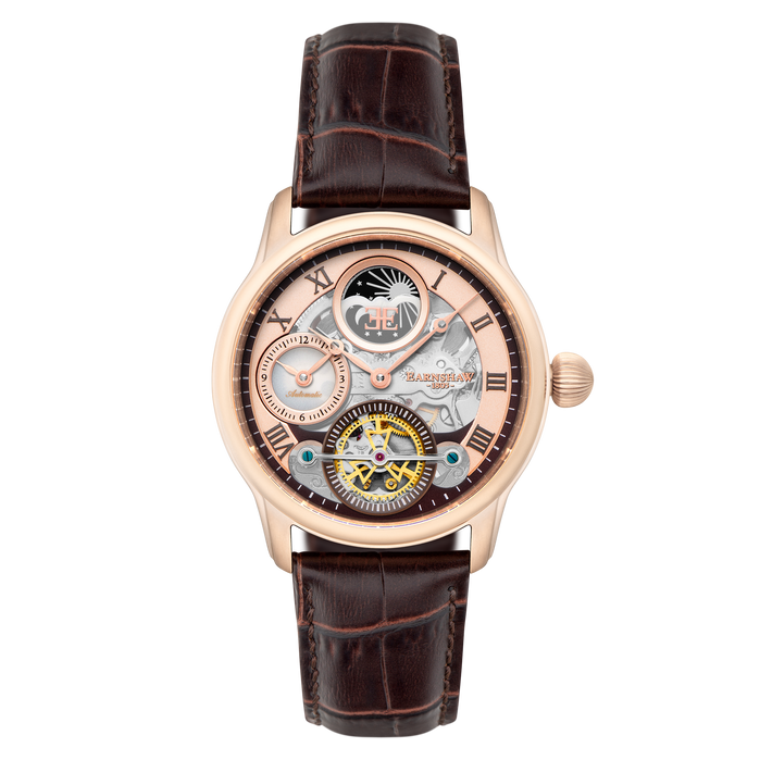 Thomas Earnshaw Heritage Longitude Shadow Automatic Rose Gold angled shot picture