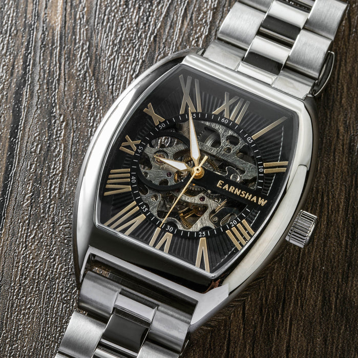 Thomas Earnshaw Beauchamp Automatic Skeleton Black Gold angled shot picture