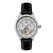 Thomas Earnshaw Baron Grand Date Calendar Open Heart Automatic Heather Grey