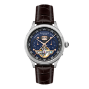 Thomas Earnshaw Baron Grand Date Calendar Open Heart Automatic Crisply Blue