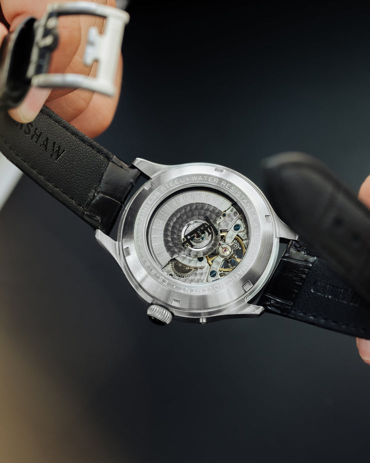 Thomas Earnshaw Baron Grand Date Calendar Open Heart Automatic Forestry Green