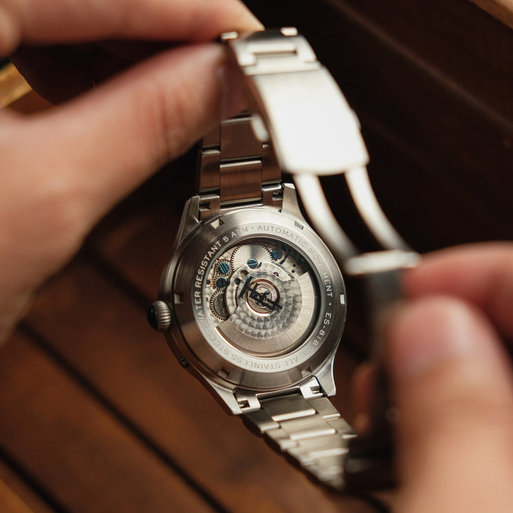 Thomas Earnshaw Baron Grand Date Calendar Open Heart Automatic Moss Green