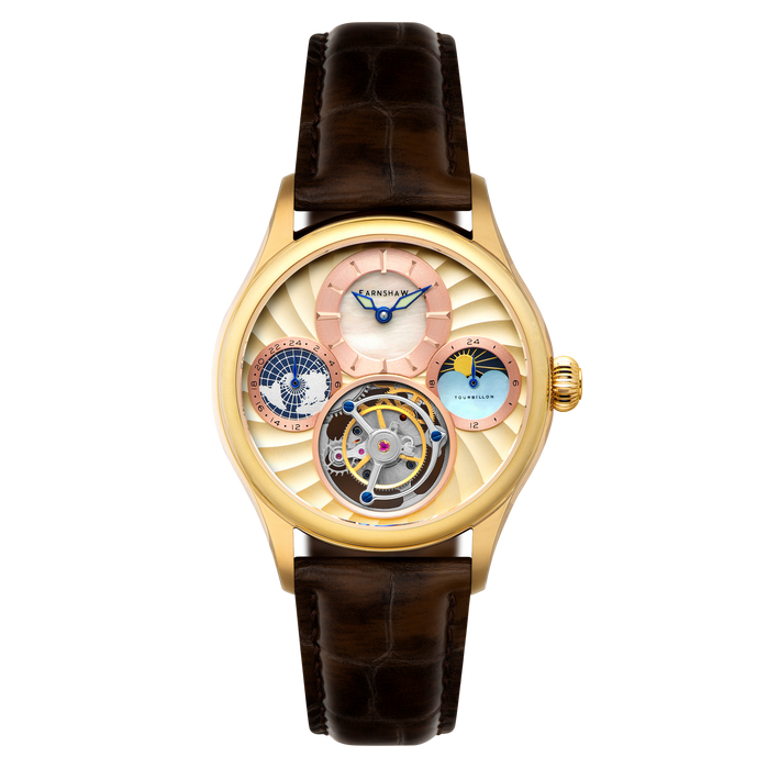 Thomas Earnshaw Celestial Huggins Tourbillon Mechanical Limited Edition Royal Gold angled shot picture