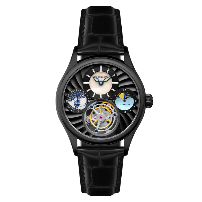 Thomas Earnshaw Celestial Huggins Tourbillon Mechanical Limited Edition Midnight Clock angled shot picture