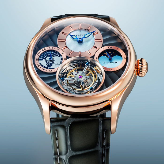 Thomas Earnshaw Celestial Huggins Tourbillon Mechanical Limited Edition Rose Mist angled shot picture