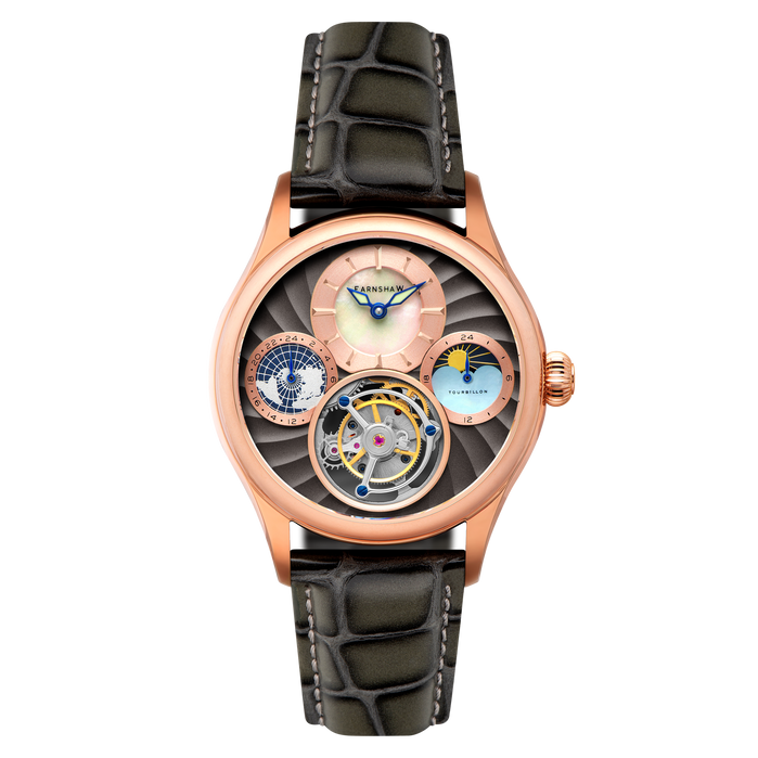 Thomas Earnshaw Celestial Huggins Tourbillon Mechanical Limited Edition Rose Mist angled shot picture