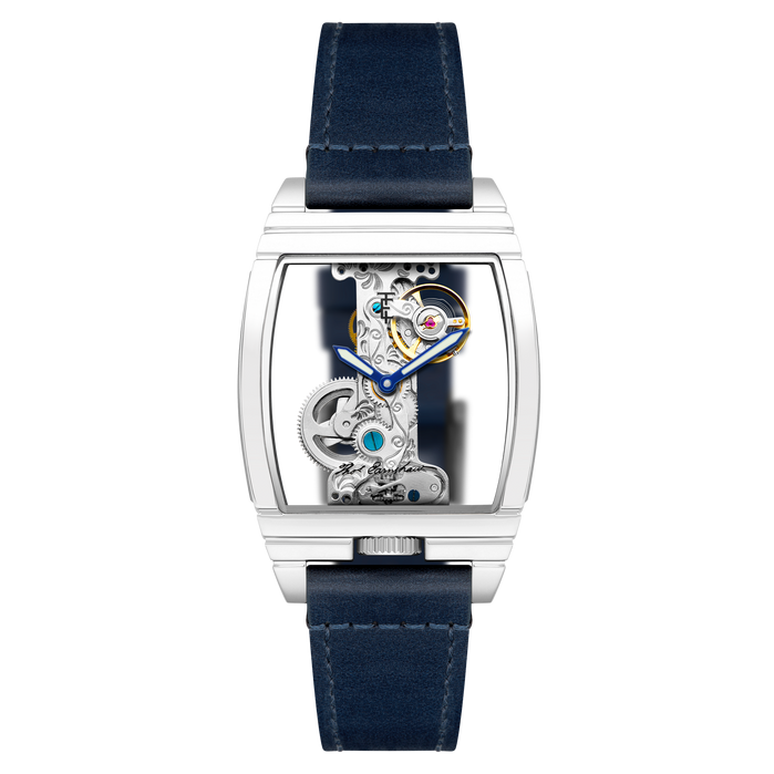 Thomas Earnshaw Discovery Wolver Bridge Mechanical Blue Silver angled shot picture