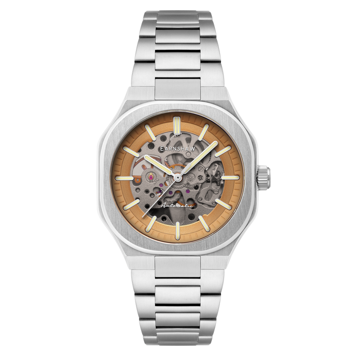 Thomas Earnshaw Discovery Exeter Skeleton Automatic Chino angled shot picture