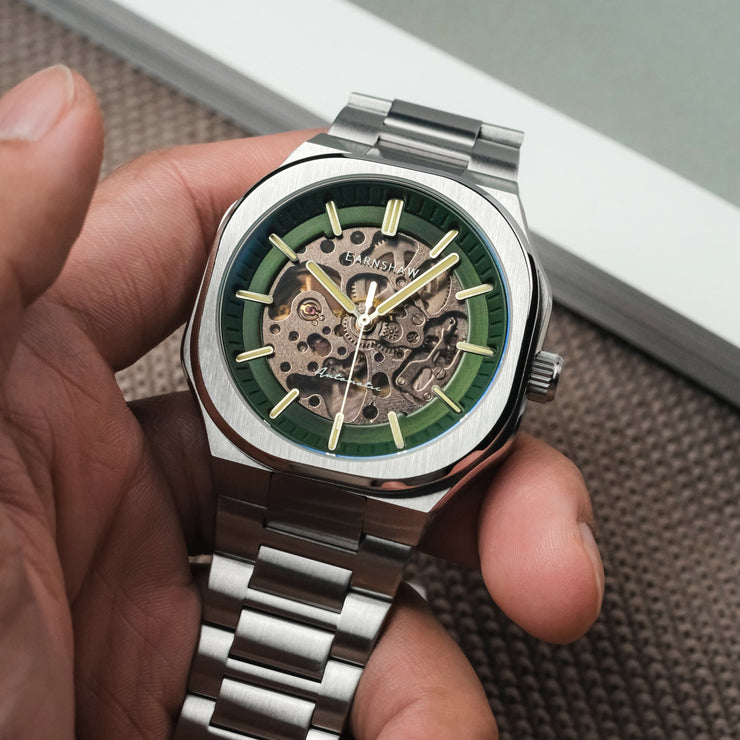 Thomas Earnshaw Discovery Exeter Skeleton Automatic Chartreuse Green