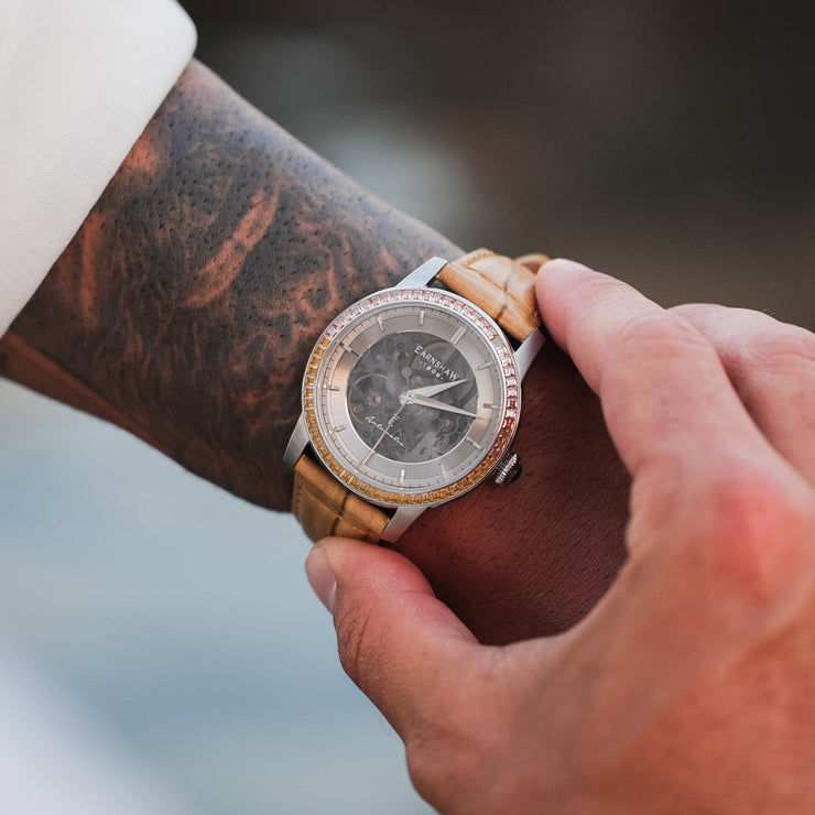 Thomas Earnshaw Celestial Glory Skeleton Automatic Caramel