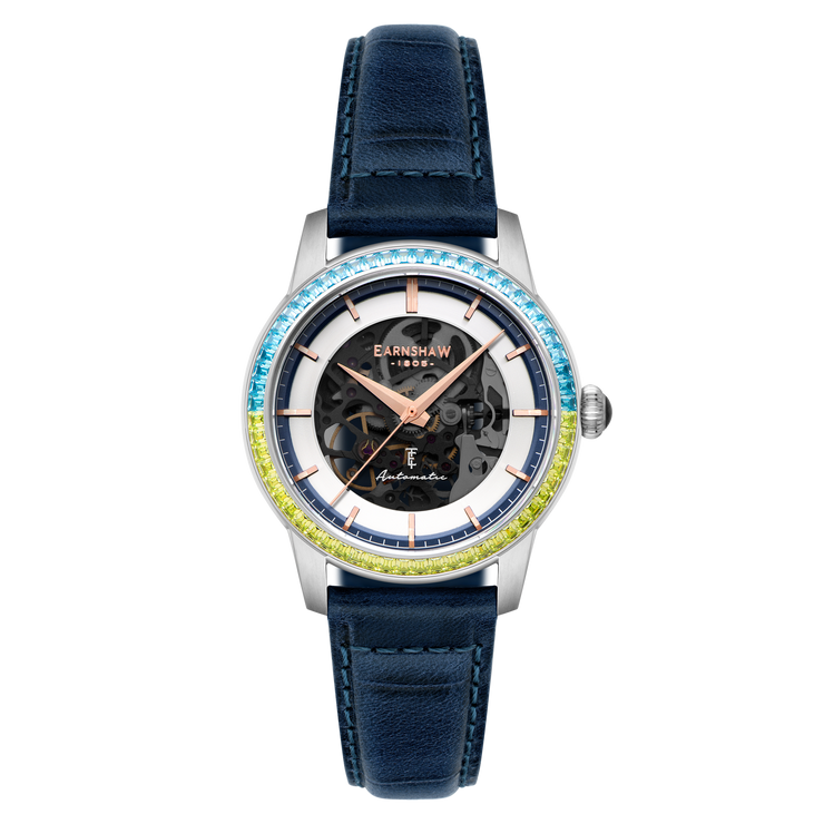 Thomas Earnshaw Celestial Glory Skeleton Automatic Electric Blue