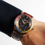 Thomas Earnshaw Celestial Glory Skeleton Automatic Amber Brown