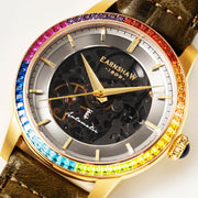 Thomas Earnshaw Celestial Glory Skeleton Automatic Walnut Brown