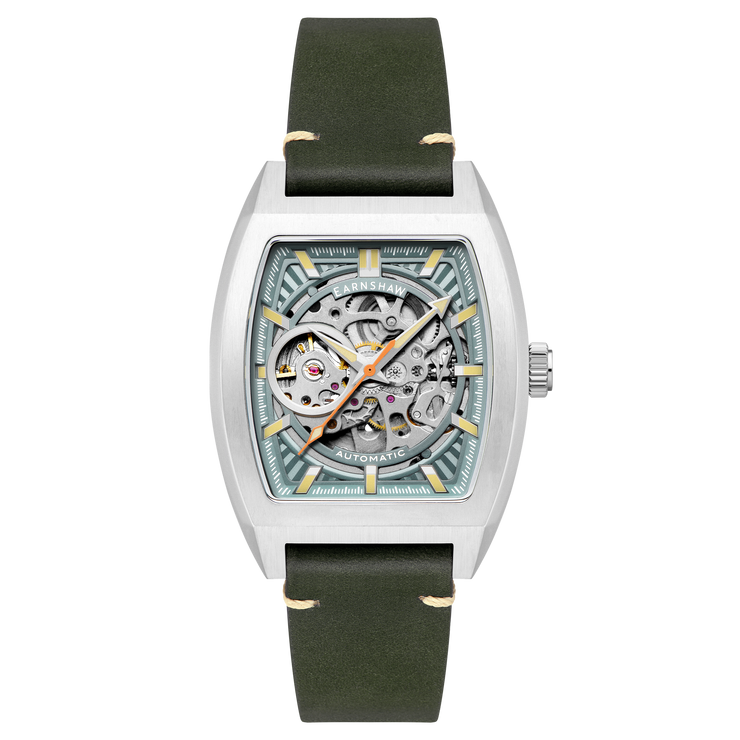 Thomas Earnshaw Heritage Wellington Skeleton Automatic Mint Green