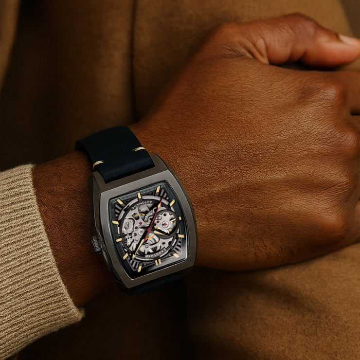 Thomas Earnshaw Heritage Wellington Skeleton Automatic Gunmetal Blue